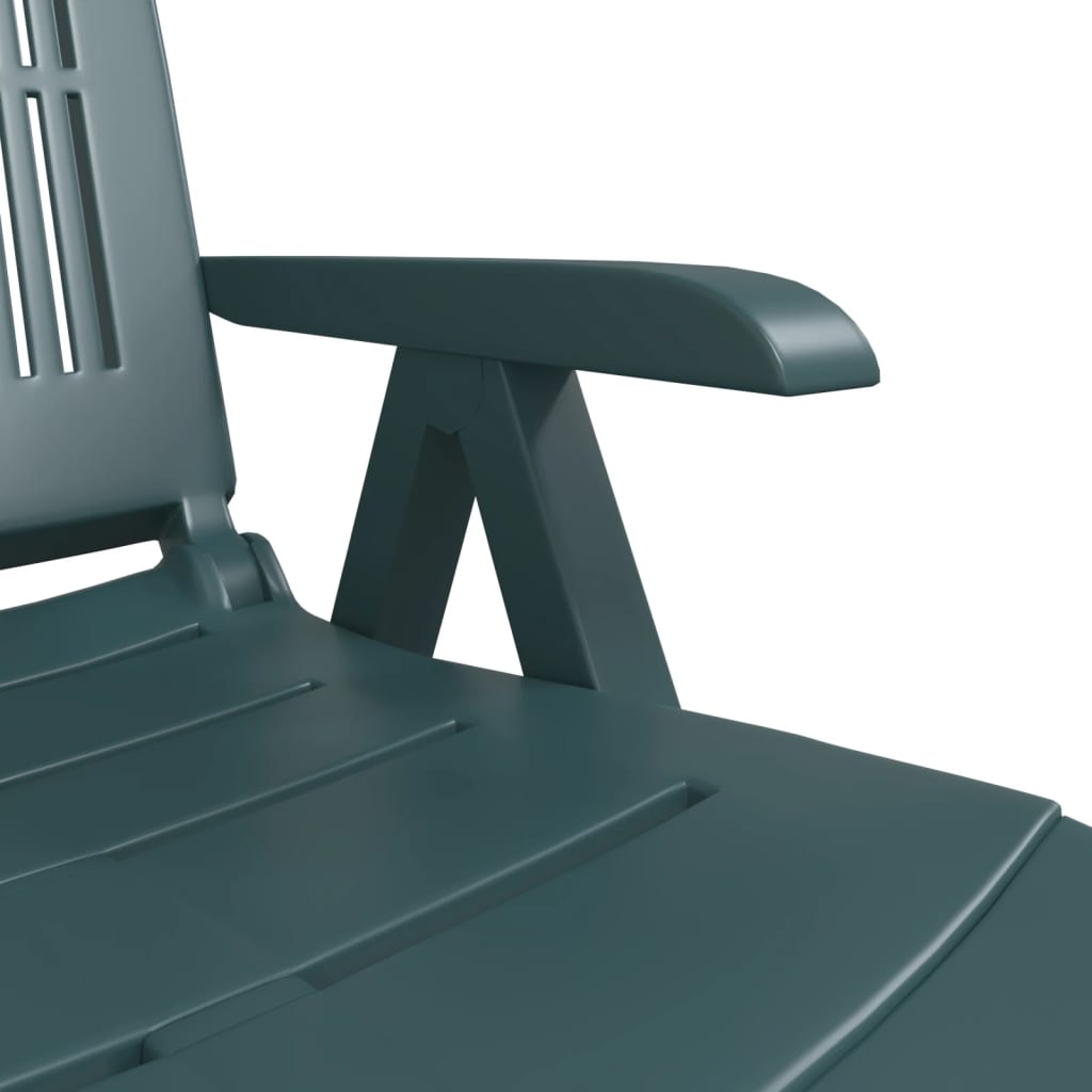 Chaise longue vert plastique Bains de soleil vidaXL