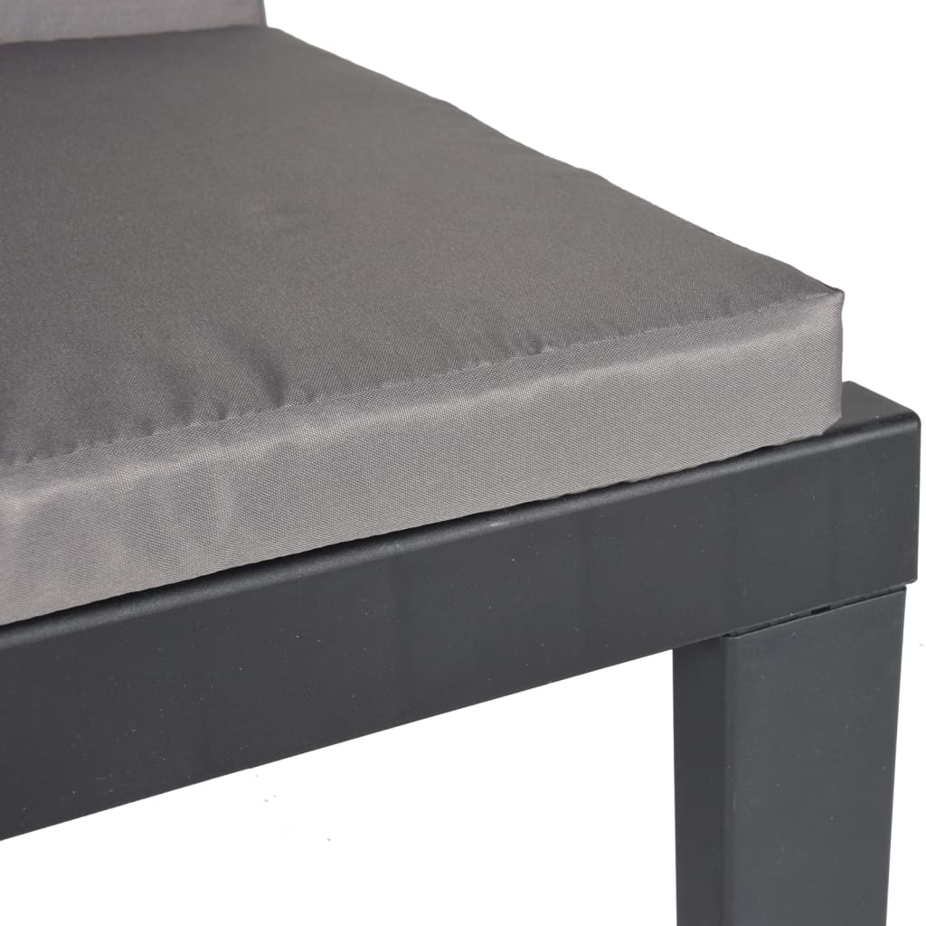 Chaise longue avec coussins anthracite PP Salons de jardin vidaXL
