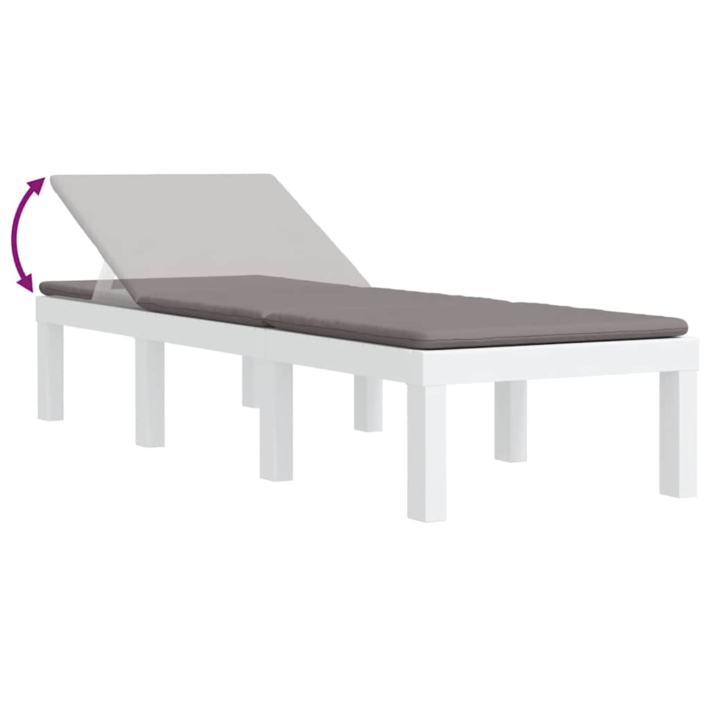 Chaise longue avec coussins blanc PP - XIOS