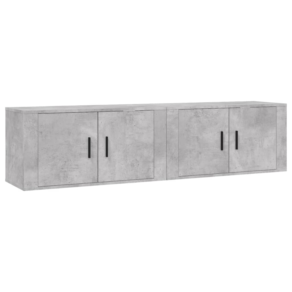 Meubles TV muraux 2 pcs gris béton 80x34,5x40 cm - XIOS