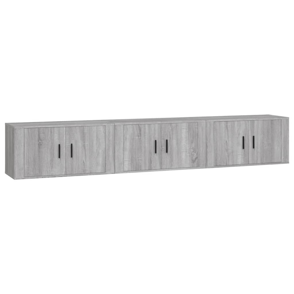 Meubles TV muraux 3 pcs sonoma gris 80x34,5x40 cm - XIOS