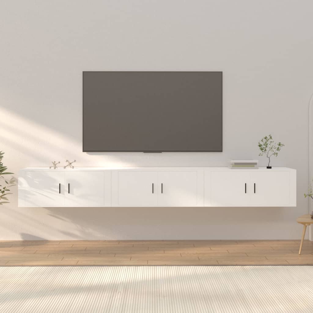 Meubles TV muraux 3 pcs blanc 100x34,5x40 cm - XIOS