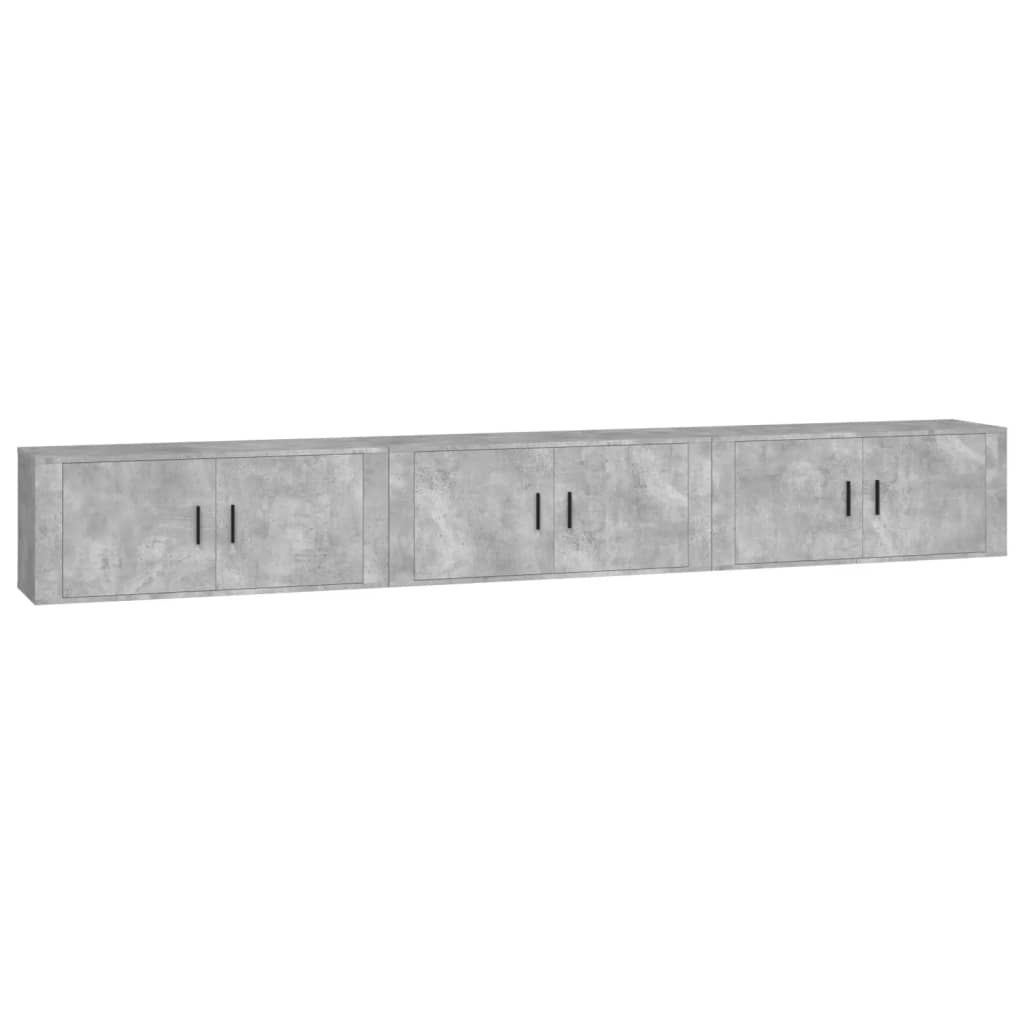 Meubles TV muraux 3 pcs gris béton 100x34,5x40 cm - XIOS