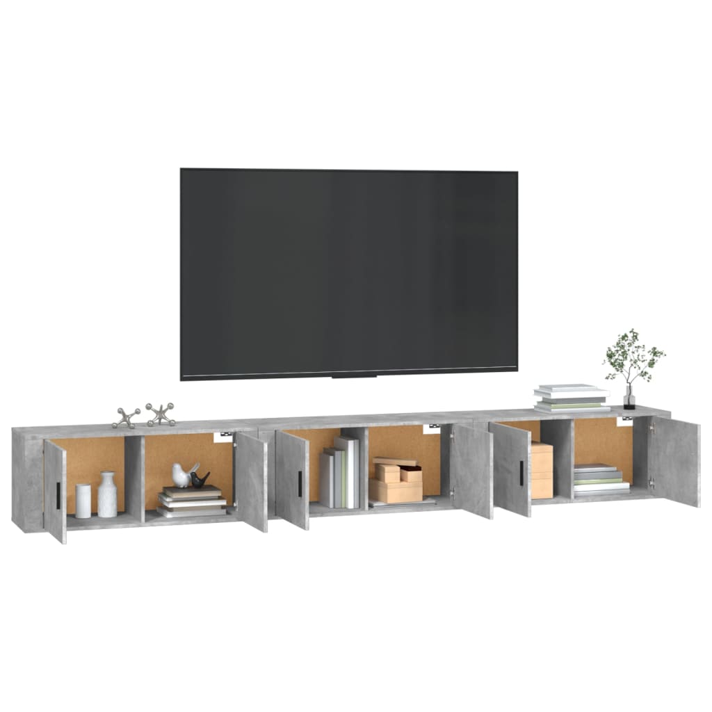 Meubles TV muraux 3 pcs gris béton 100x34,5x40 cm - XIOS