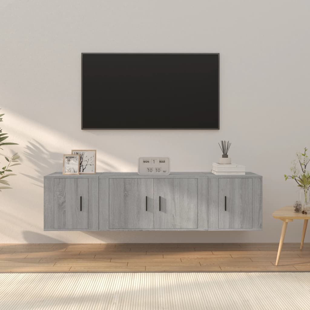 Ensemble de meubles TV 3 pcs Sonoma gris Bois d'ingénierie - XIOS