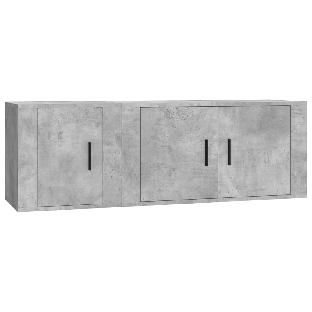 Ensemble de meubles TV 2 pcs gris béton bois d'ingénierie - XIOS