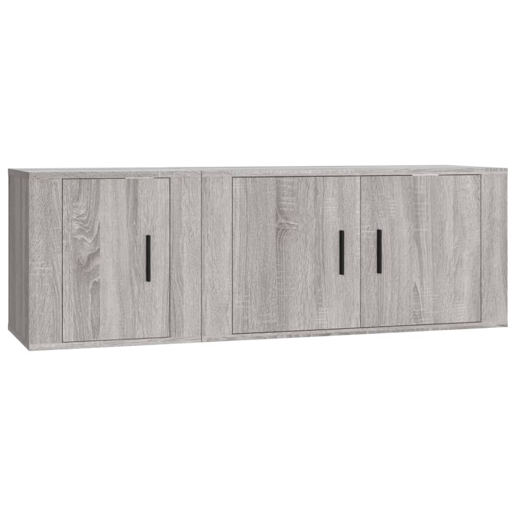 Ensemble de meubles TV 2 pcs Sonoma gris Bois d'ingénierie - XIOS