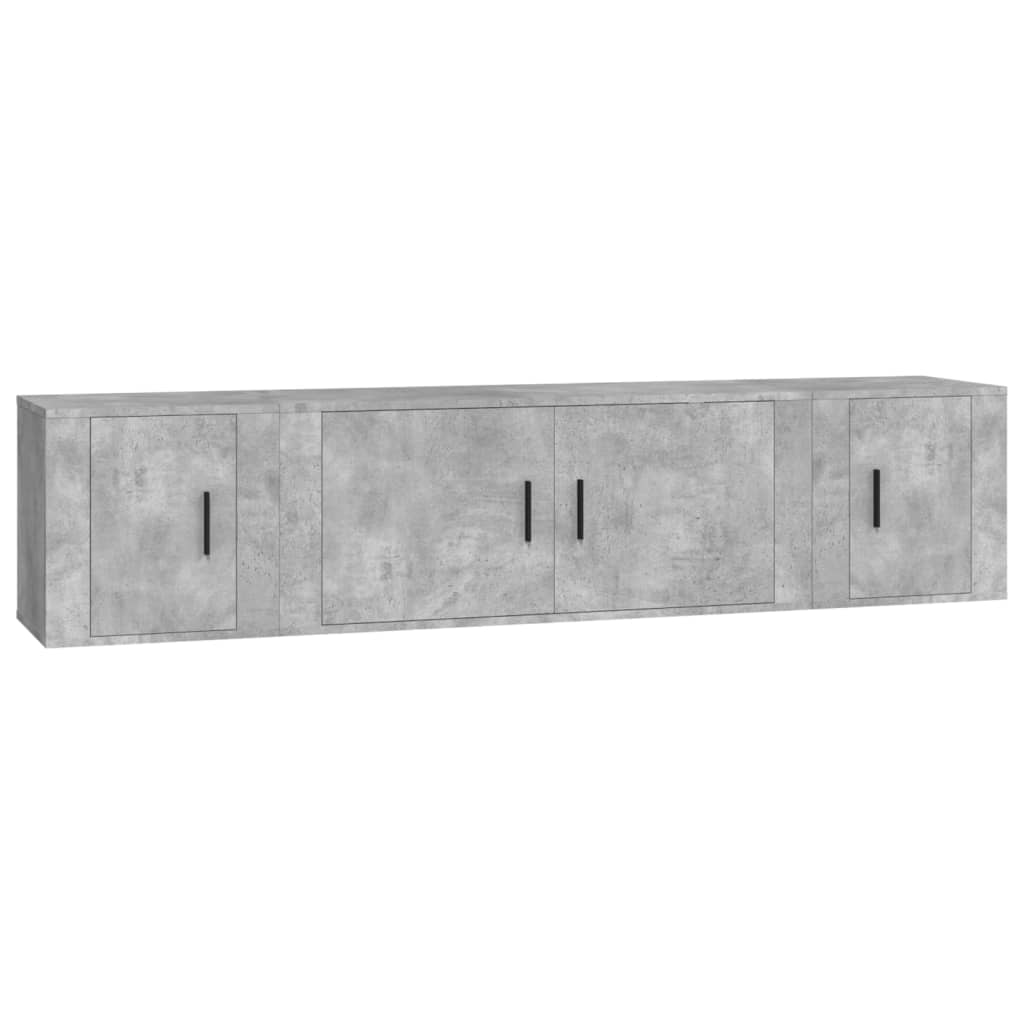 Ensemble de meubles TV 3 pcs Gris béton Bois d'ingénierie - XIOS