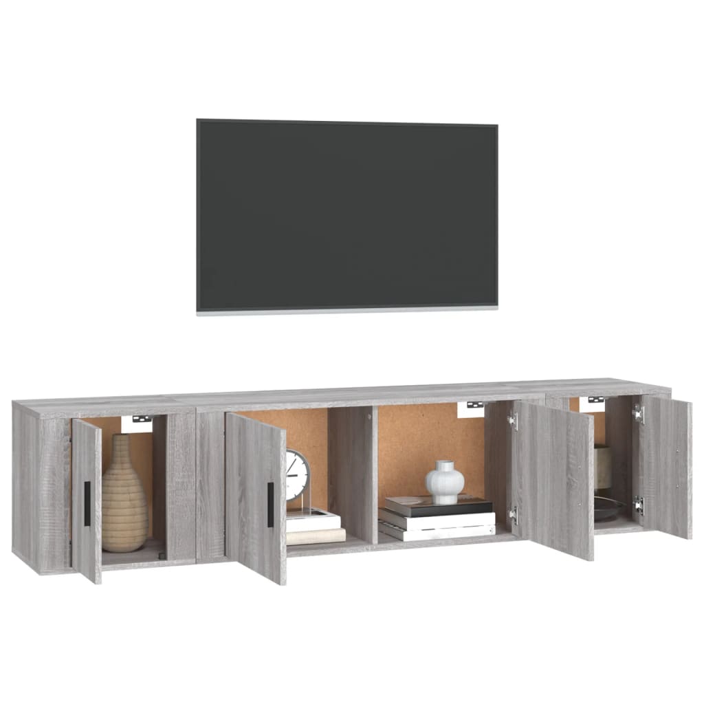 Ensemble de meubles TV 3 pcs Sonoma gris Bois d'ingénierie - XIOS