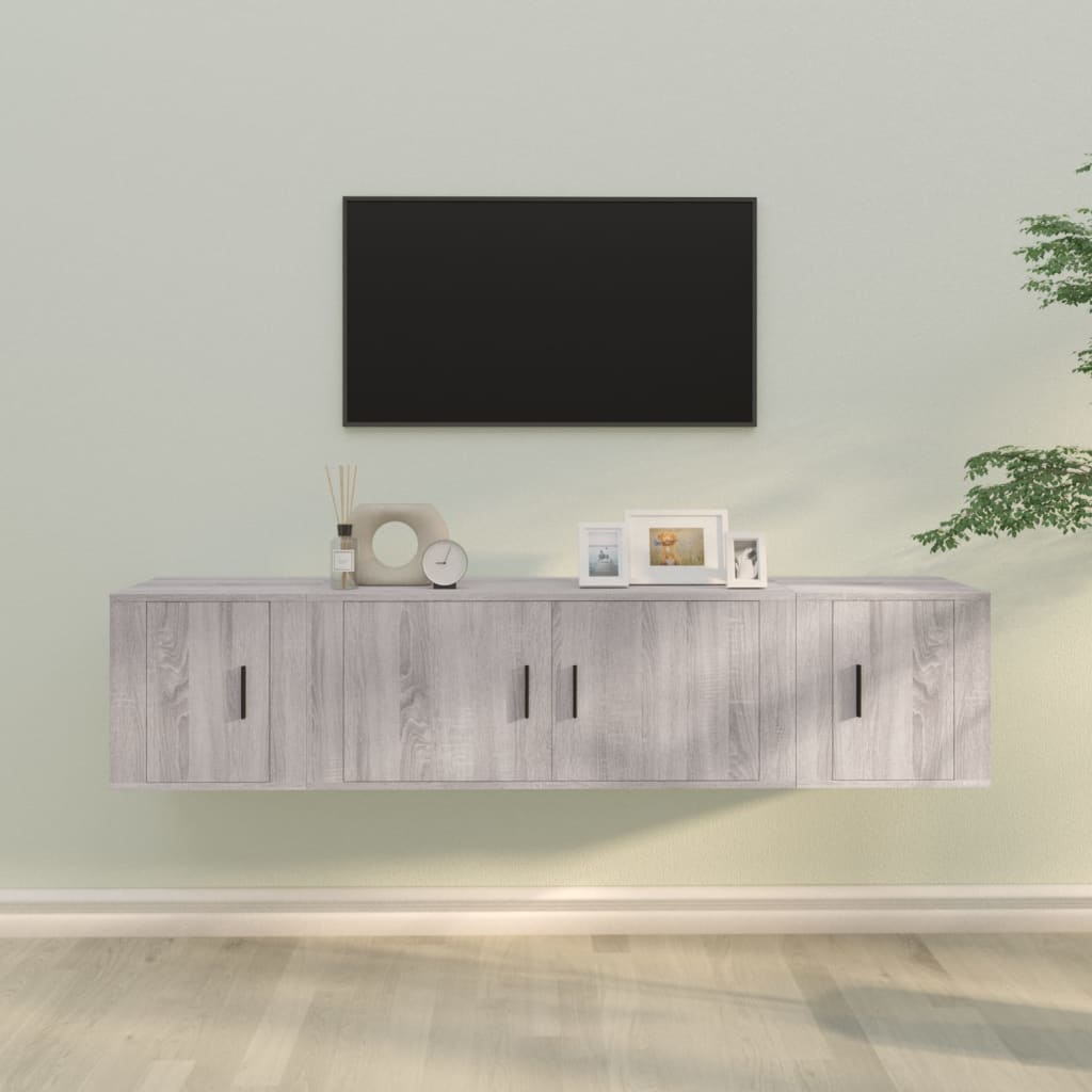 Ensemble de meubles TV 3 pcs Sonoma gris Bois d'ingénierie - XIOS