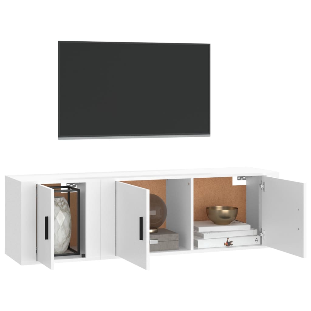 Ensemble de meubles TV 2 pcs Blanc Bois d'ingénierie - XIOS