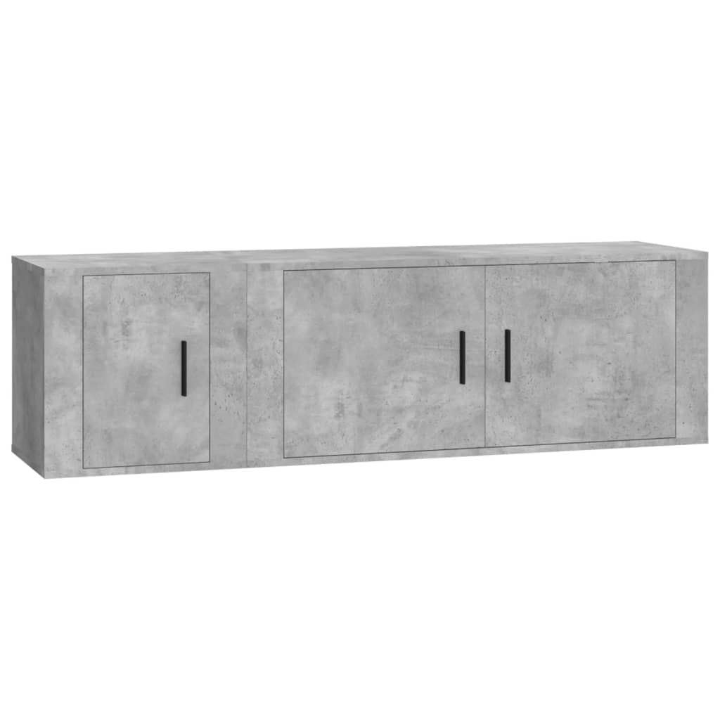 Ensemble de meubles TV 2 pcs gris béton bois d'ingénierie - XIOS