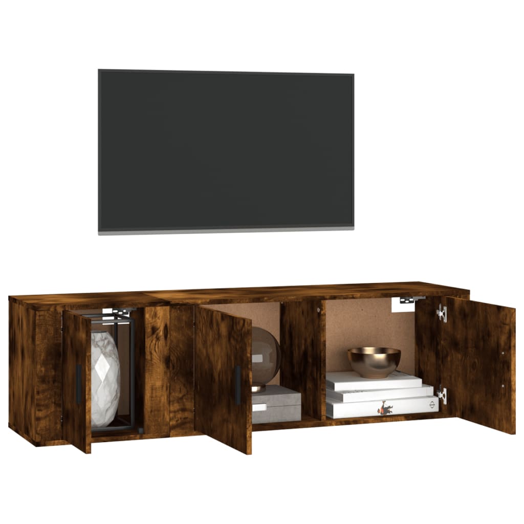 Ensemble de meubles TV 2 pcs Chêne fumé Bois d'ingénierie - XIOS