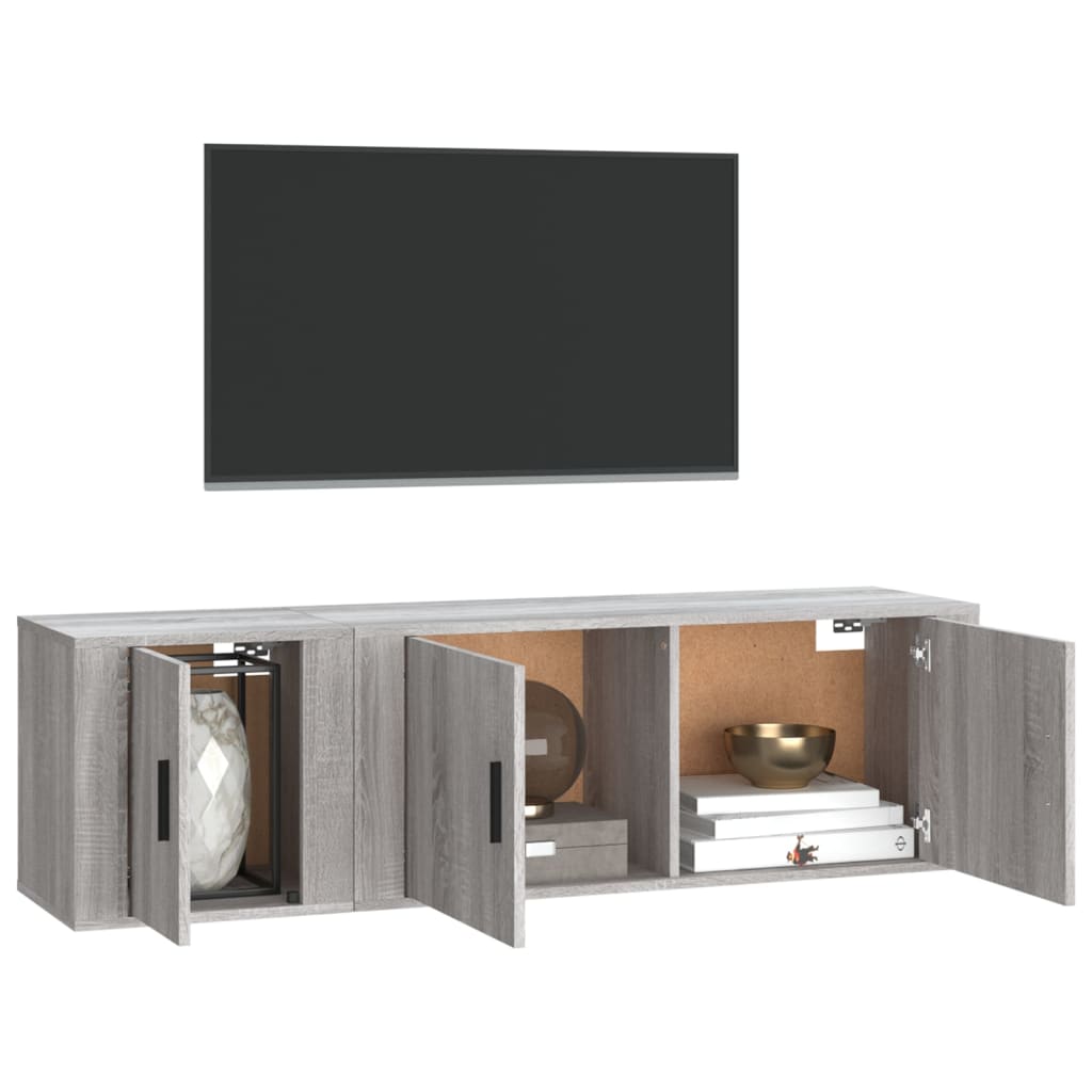 Ensemble de meubles TV 2 pcs Sonoma gris Bois d'ingénierie - XIOS