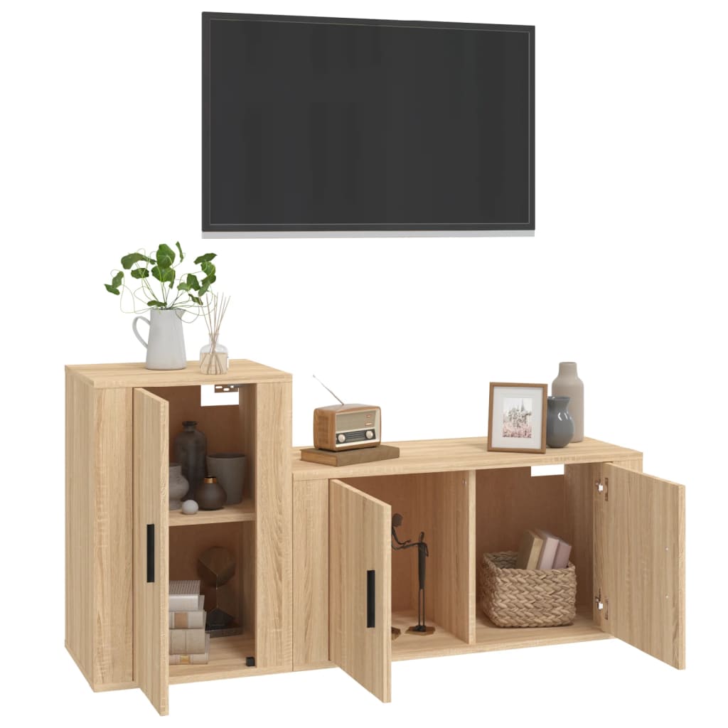 Ensemble de meubles TV 2 pcs chêne sonoma bois d'ingénierie - XIOS