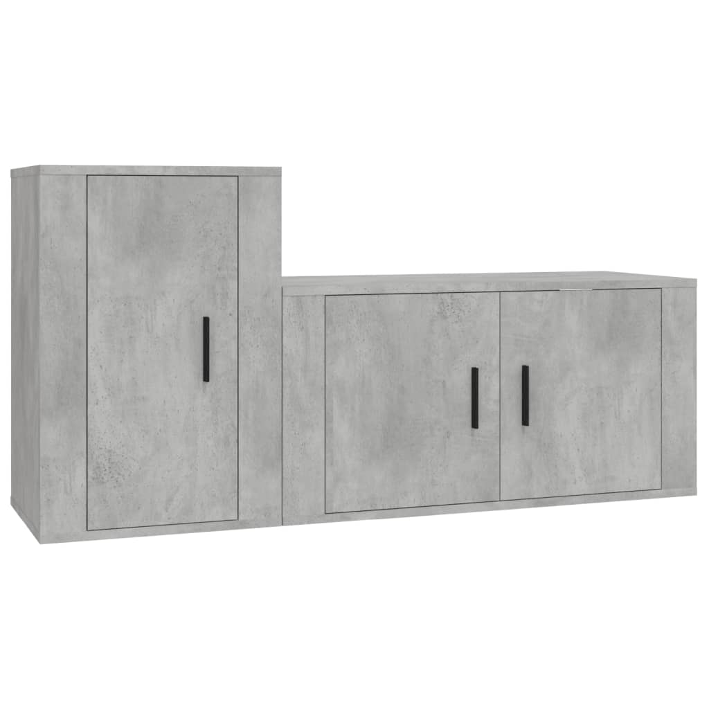 Ensemble de meubles TV 2 pcs gris béton bois d'ingénierie - XIOS