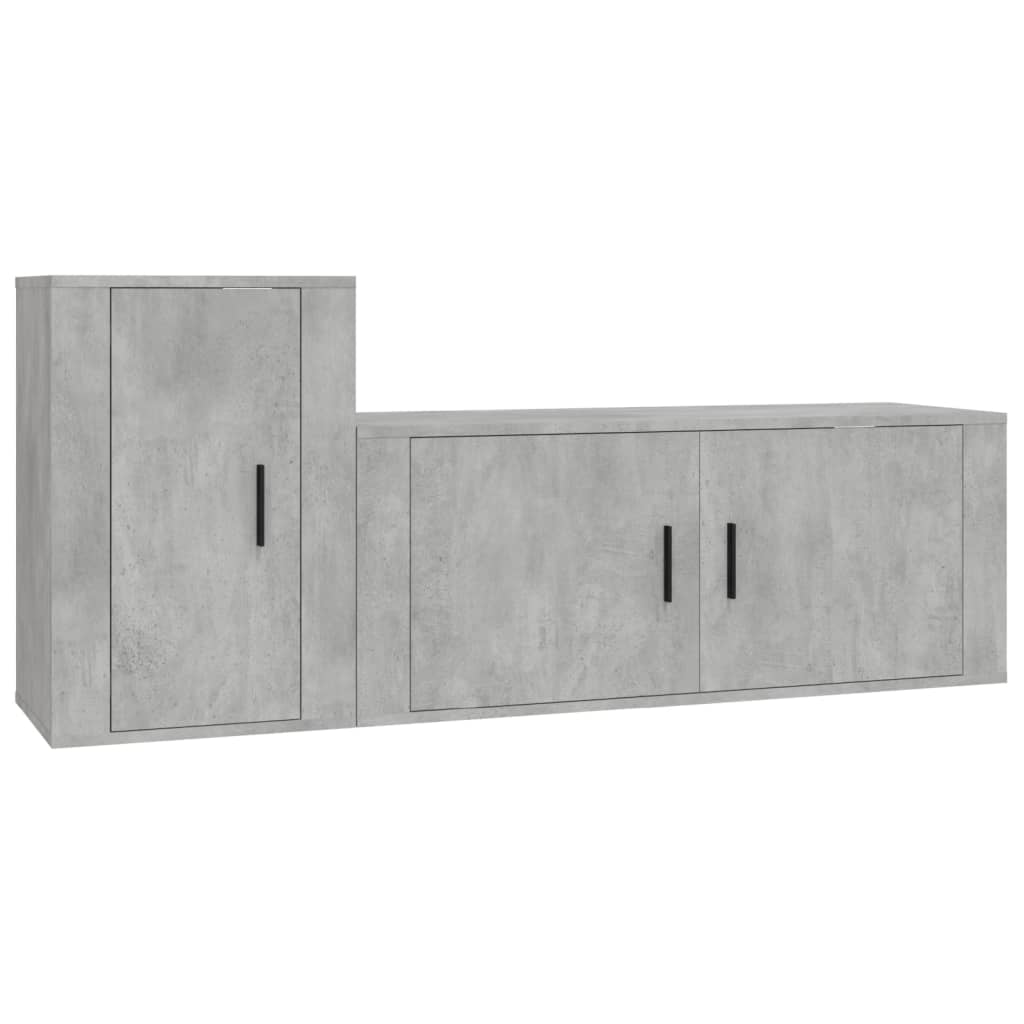 Ensemble de meubles TV 2 pcs gris béton bois d'ingénierie - XIOS