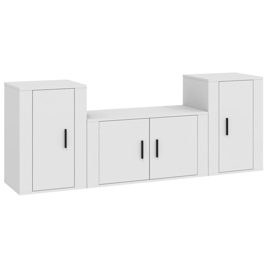 Ensemble de meubles TV 3 pcs Blanc Bois d'ingénierie - XIOS
