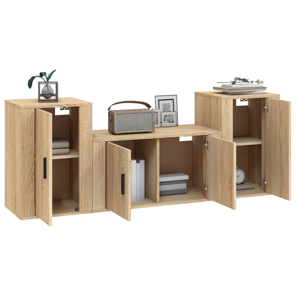 Ensemble de meubles TV 3 pcs Chêne sonoma Bois d'ingénierie - XIOS