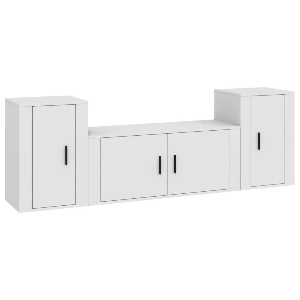 Ensemble de meubles TV 3 pcs Blanc Bois d'ingénierie - XIOS