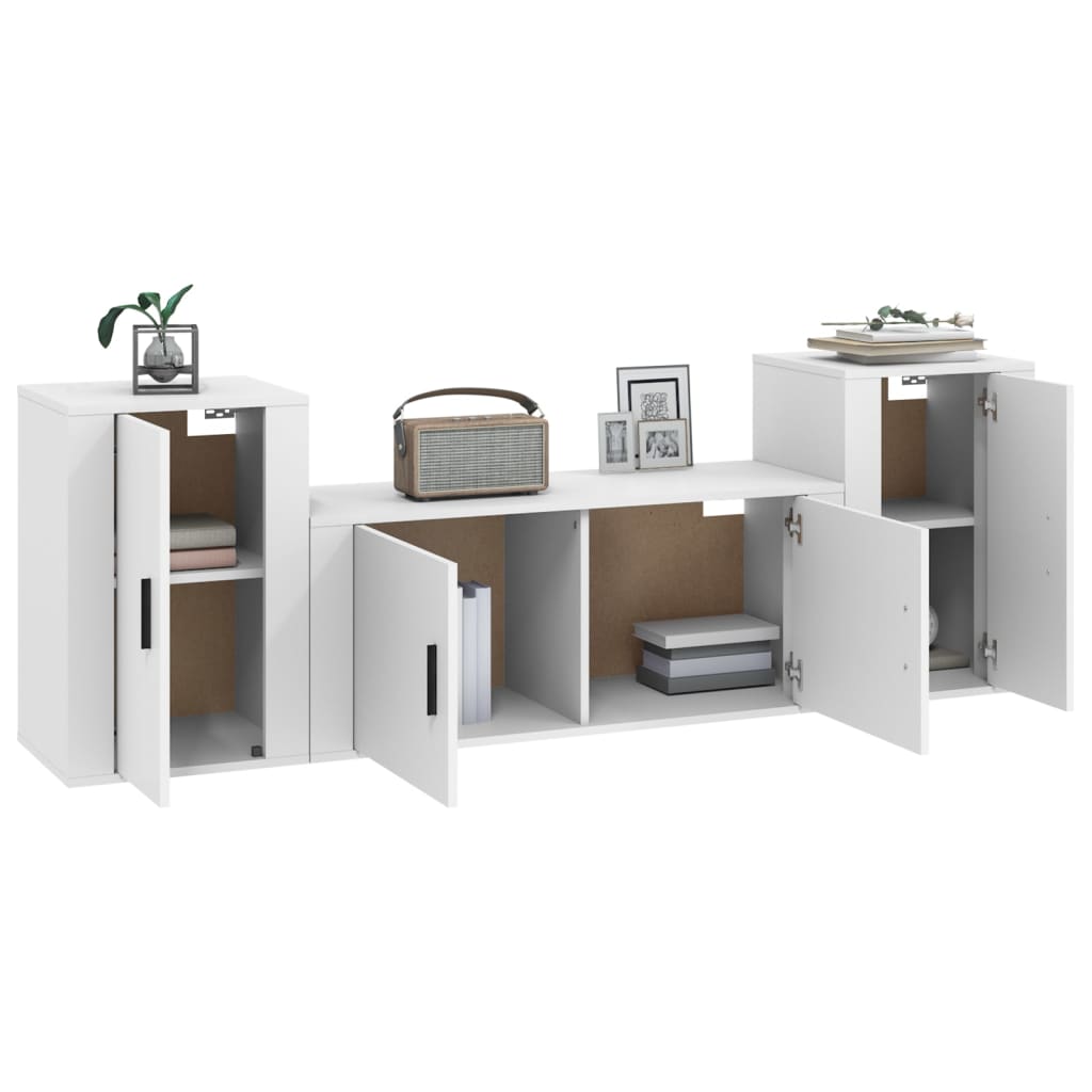 Ensemble de meubles TV 3 pcs Blanc Bois d'ingénierie - XIOS