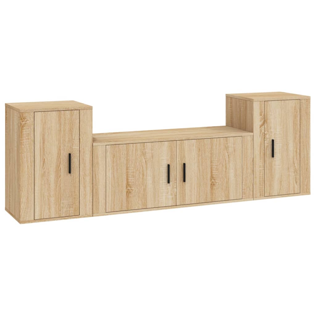 Ensemble de meubles TV 3 pcs Chêne sonoma Bois d'ingénierie - XIOS