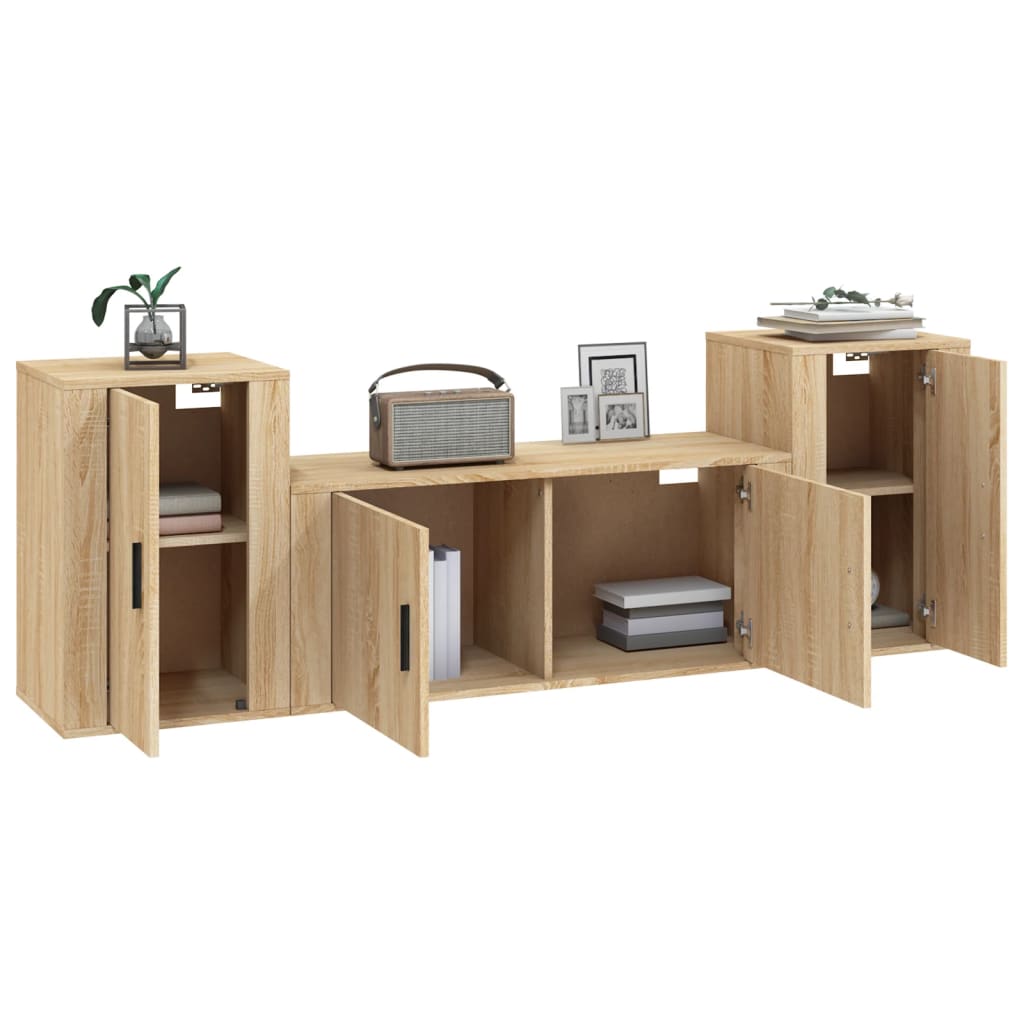 Ensemble de meubles TV 3 pcs Chêne sonoma Bois d'ingénierie - XIOS