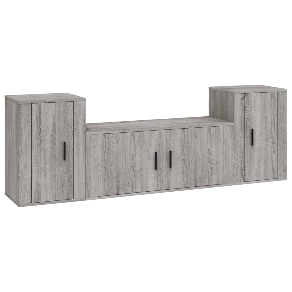 Ensemble de meubles TV 3 pcs Sonoma gris Bois d'ingénierie - XIOS