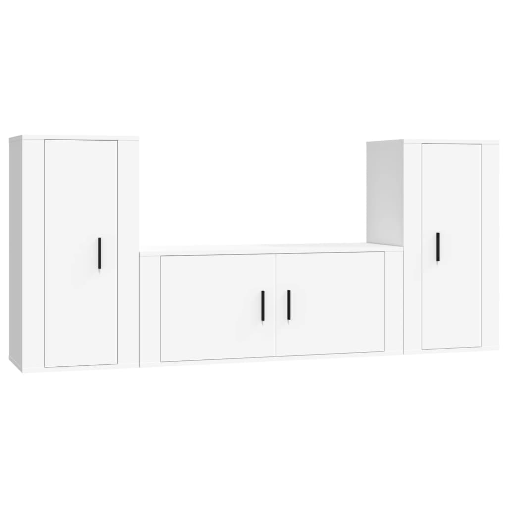 Ensemble de meubles TV 3 pcs Blanc Bois d'ingénierie - XIOS