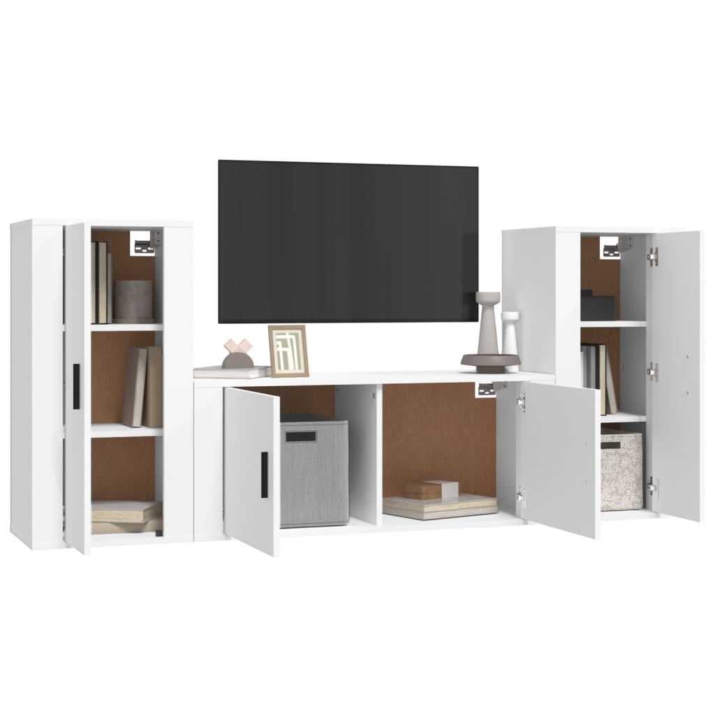 Ensemble de meubles TV 3 pcs Blanc Bois d'ingénierie - XIOS
