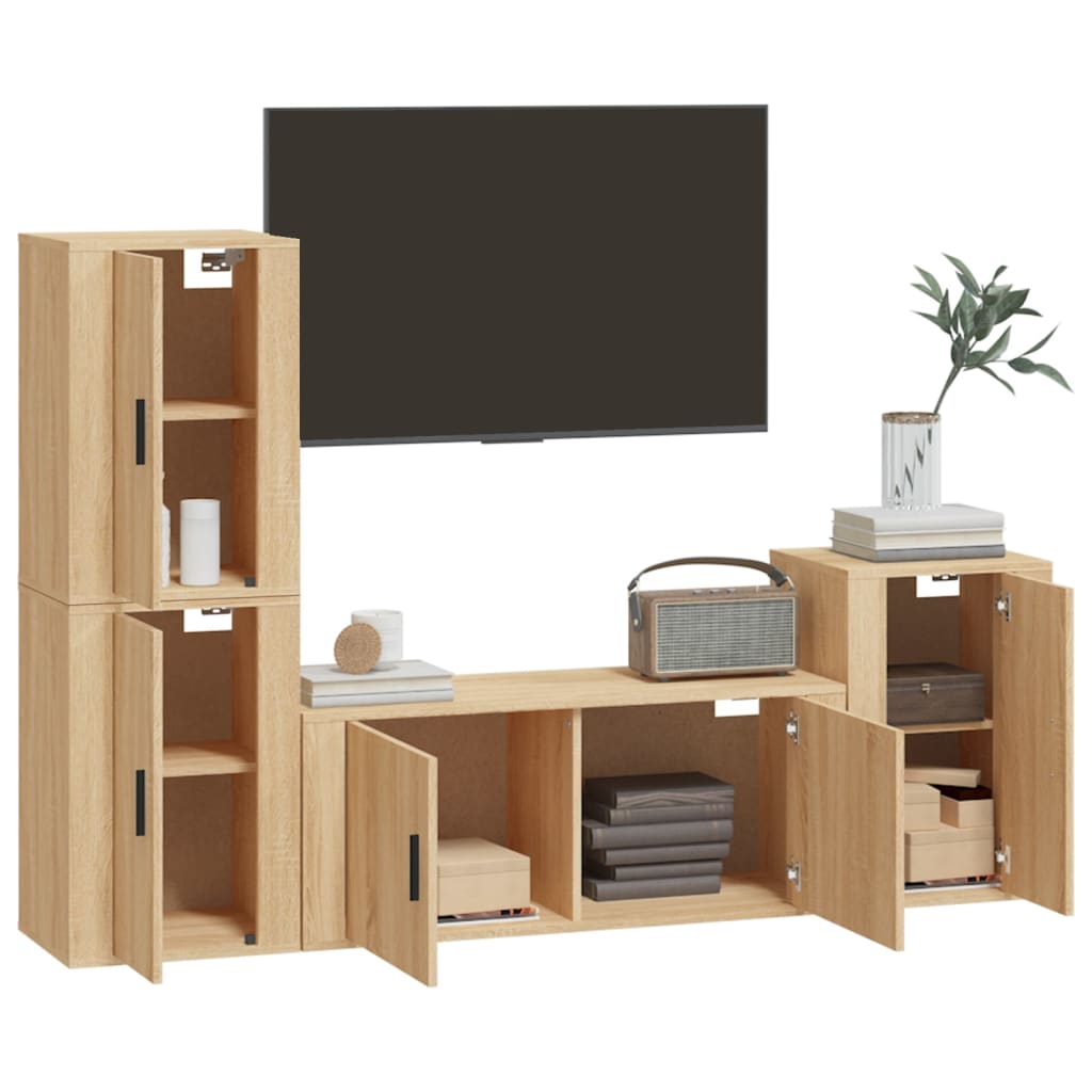 Ensemble de meubles TV 4 pcs Chêne sonoma Bois d'ingénierie - XIOS