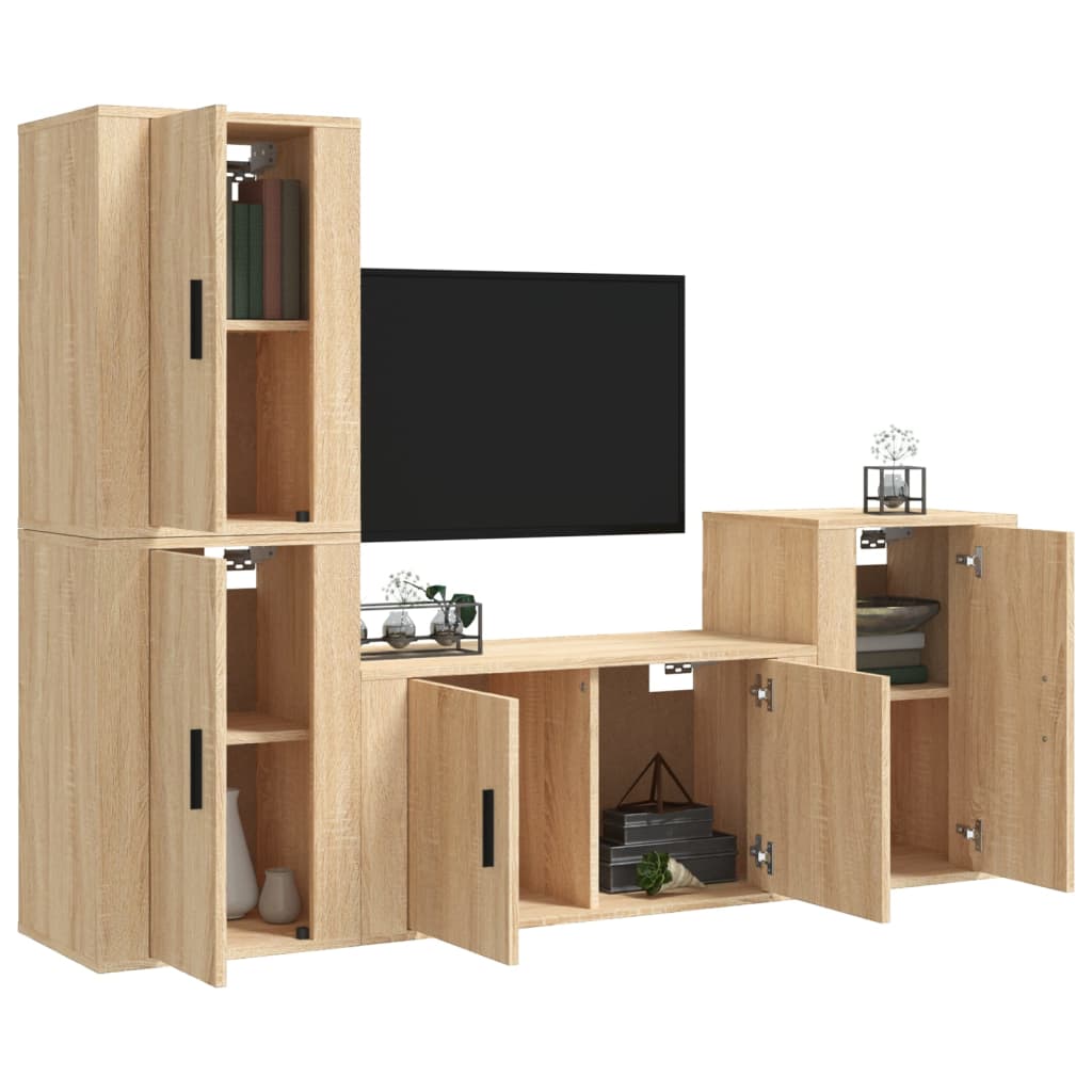 Ensemble de meubles TV 4 pcs Chêne sonoma Bois d'ingénierie - XIOS