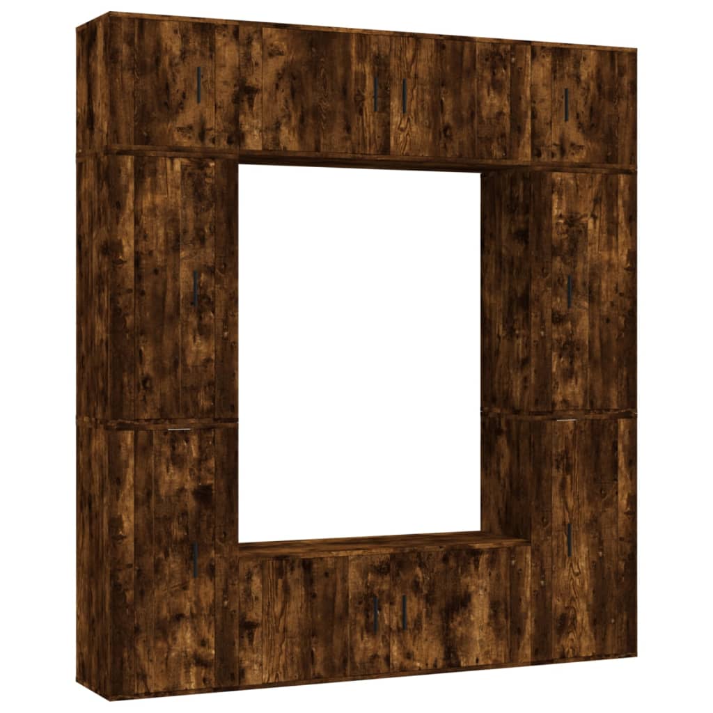 Ensemble de meubles TV 8 pcs Chêne fumé Bois d'ingénierie - XIOS