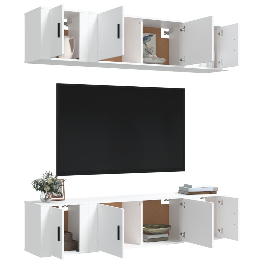 Ensemble de meubles TV 6 pcs Blanc Bois d'ingénierie - XIOS