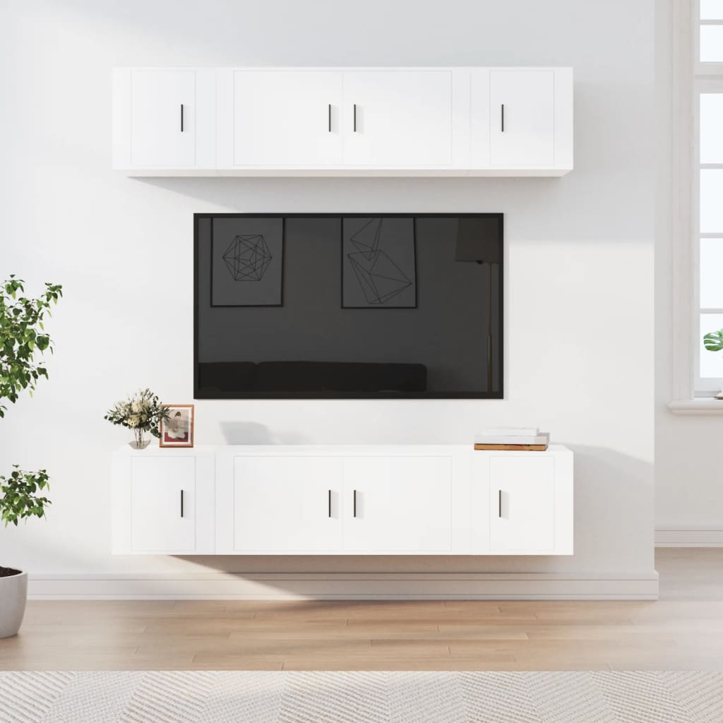 Ensemble de meubles TV 6 pcs Blanc Bois d'ingénierie - XIOS