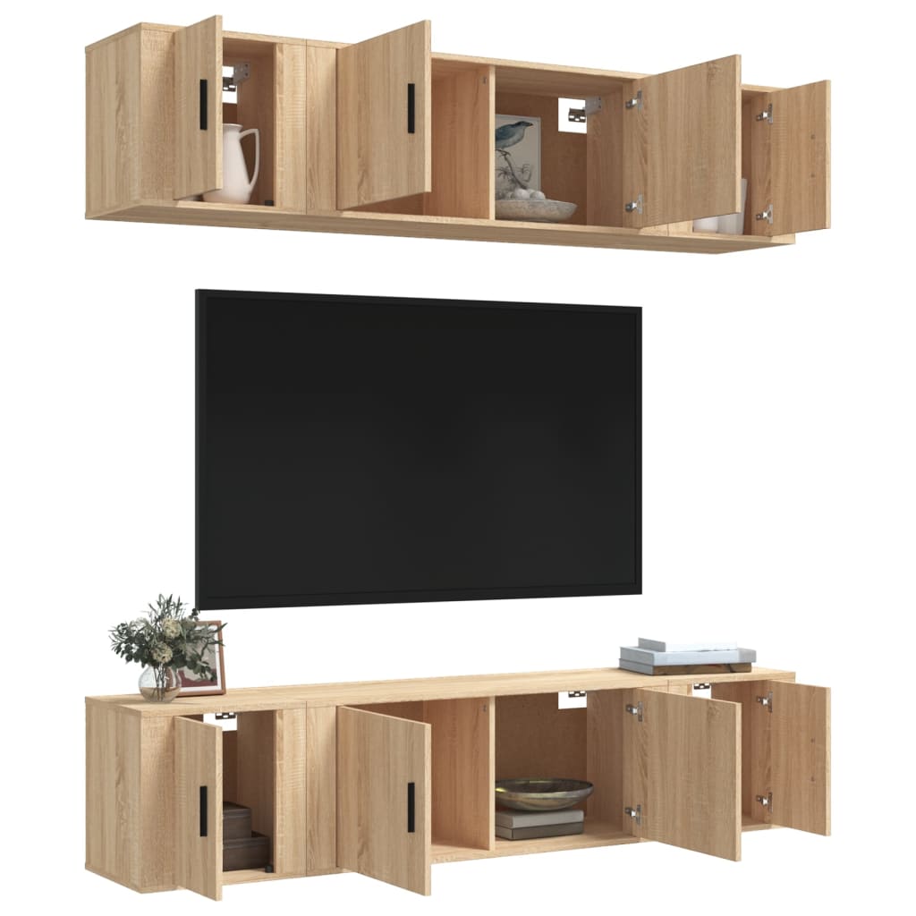 Ensemble de meubles TV 6 pcs Chêne sonoma Bois d'ingénierie - XIOS