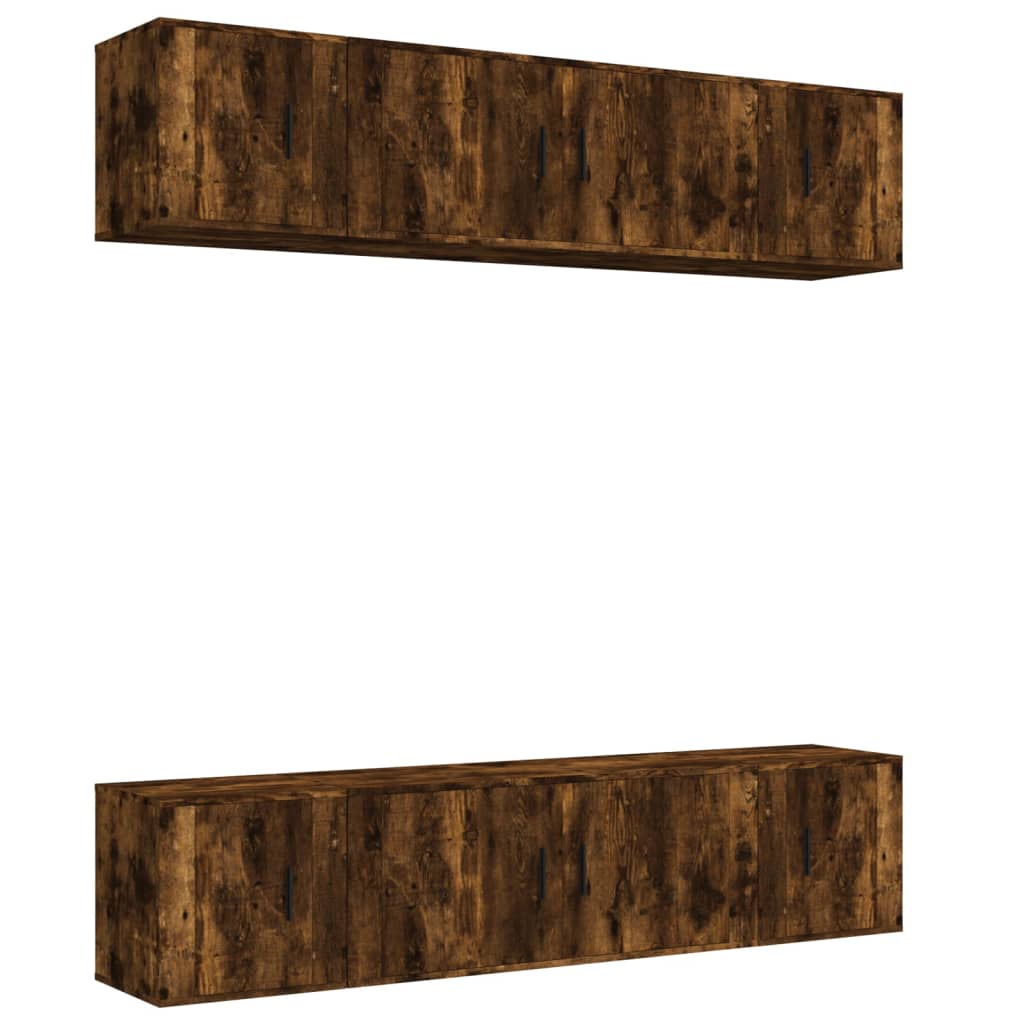 Ensemble de meubles TV 6 pcs Chêne fumé Bois d'ingénierie - XIOS