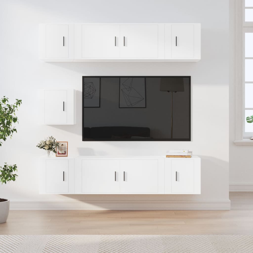 Ensemble de meubles TV 7 pcs Blanc Bois d'ingénierie - XIOS