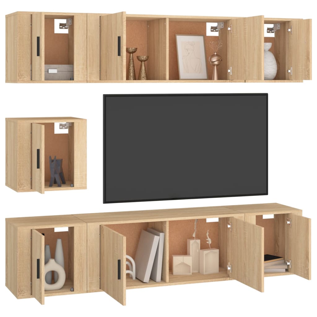 Ensemble de meubles TV 7 pcs Chêne sonoma Bois d'ingénierie - XIOS