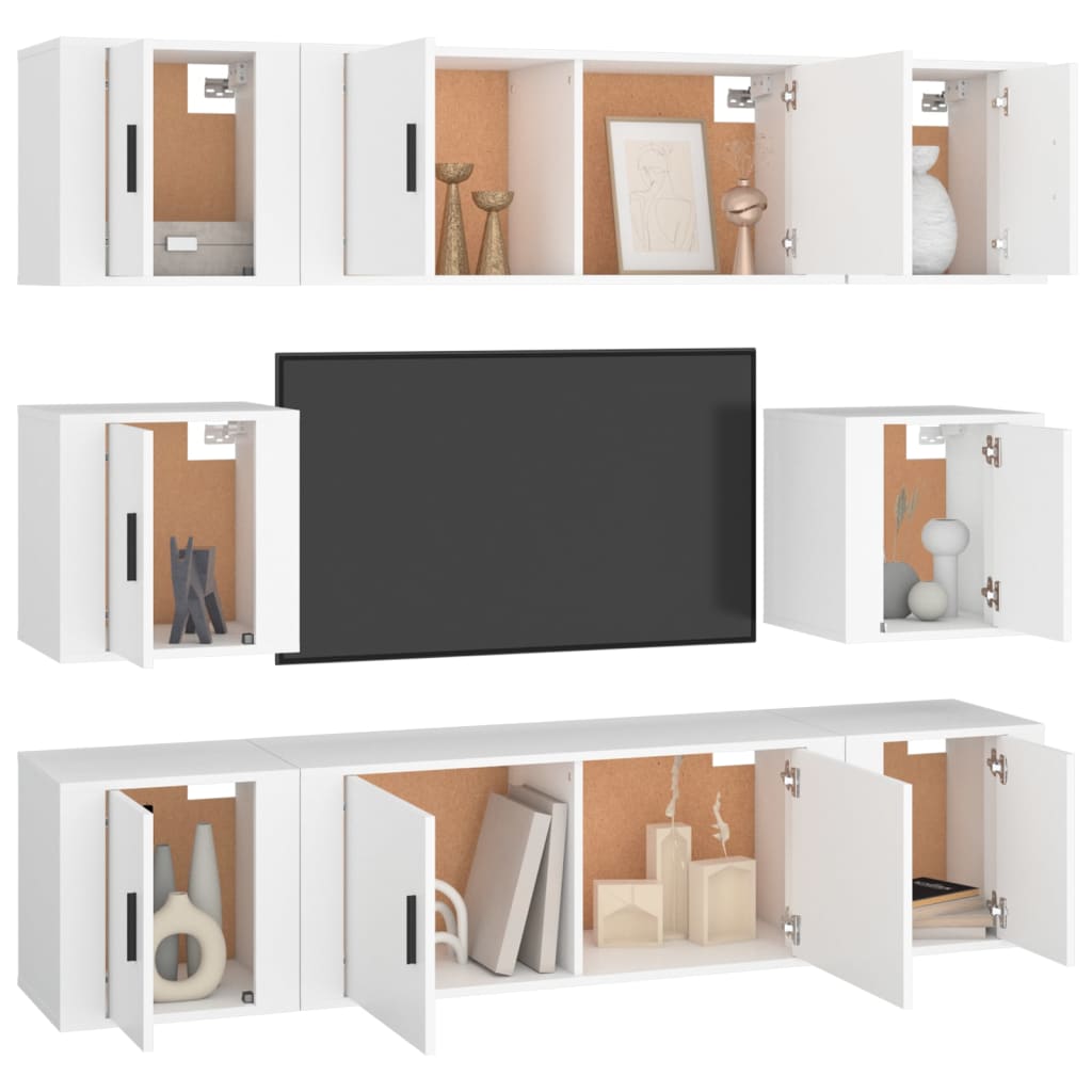 Ensemble de meubles TV 8 pcs Blanc Bois d'ingénierie - XIOS