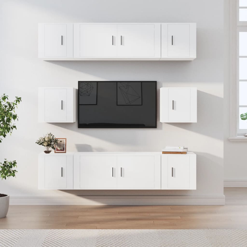 Ensemble de meubles TV 8 pcs Blanc Bois d'ingénierie - XIOS