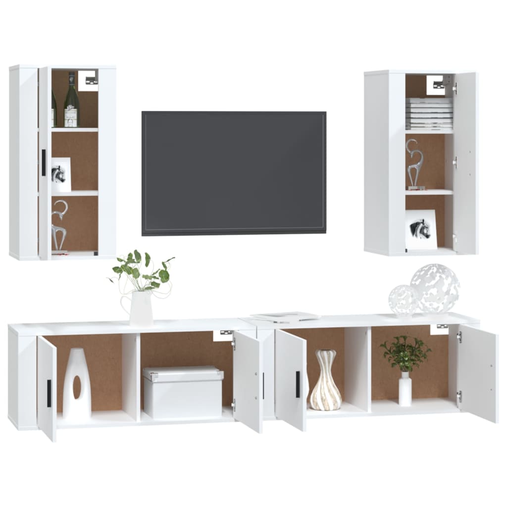 Ensemble de meubles TV 4 pcs Blanc Bois d'ingénierie - XIOS