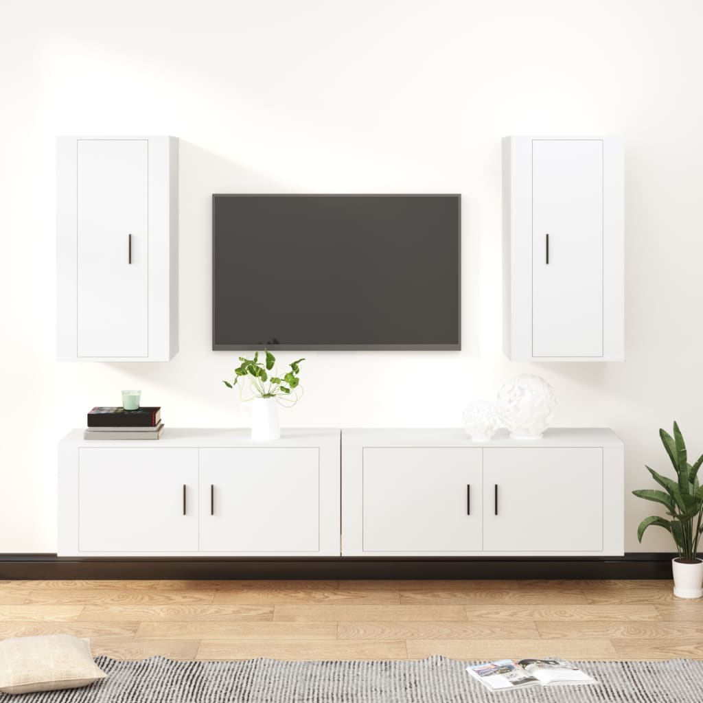 Ensemble de meubles TV 4 pcs Blanc Bois d'ingénierie - XIOS