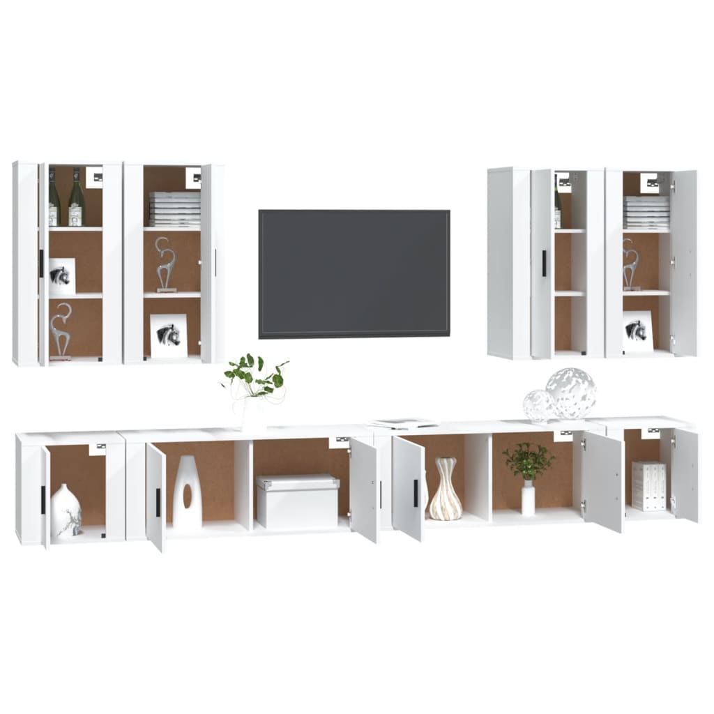 Ensemble de meubles TV 8 pcs Blanc Bois d'ingénierie - XIOS