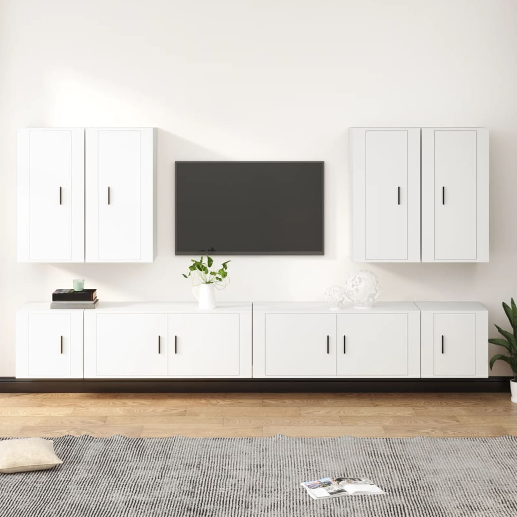 Ensemble de meubles TV 8 pcs Blanc Bois d'ingénierie - XIOS