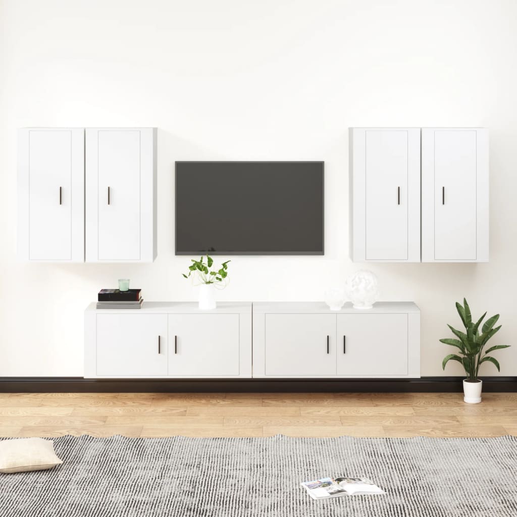 Ensemble de meubles TV 6 pcs Blanc Bois d'ingénierie - XIOS