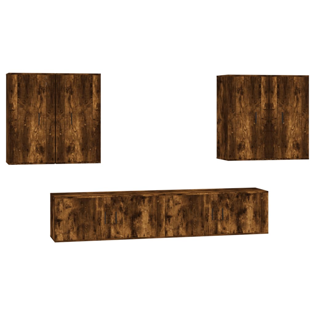 Ensemble de meubles TV 6 pcs Chêne fumé Bois d'ingénierie - XIOS