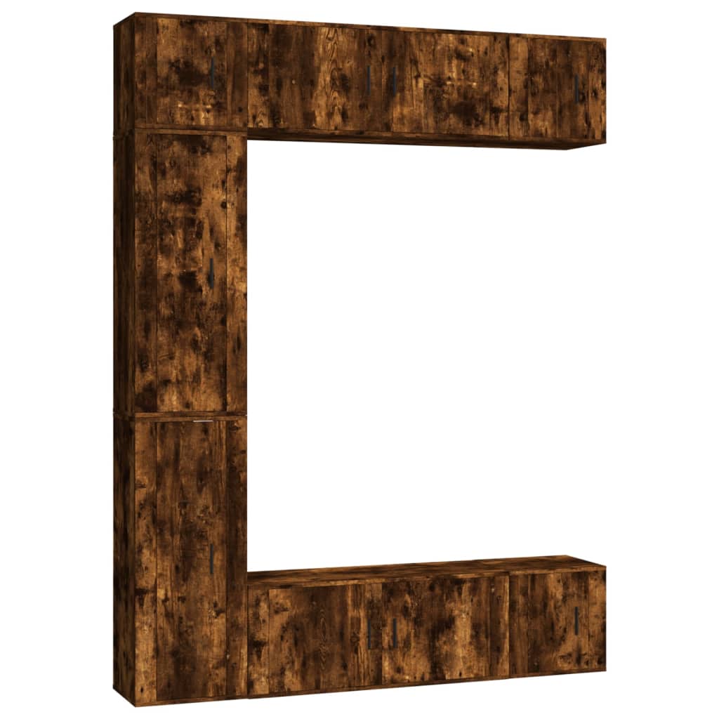 Ensemble de meubles TV 7 pcs Chêne fumé Bois d'ingénierie - XIOS