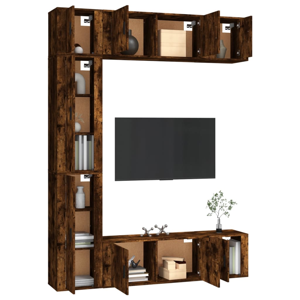 Ensemble de meubles TV 7 pcs Chêne fumé Bois d'ingénierie - XIOS