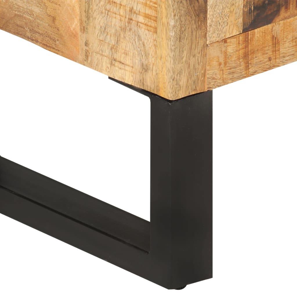 Buffet 80x30x71 cm bois de manguier brut massif et métal - XIOS